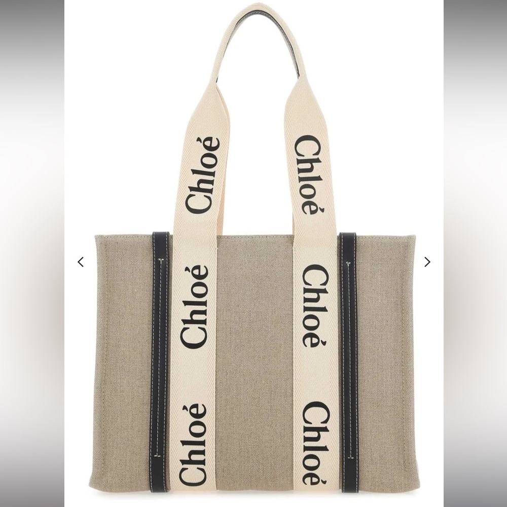 Chloe Beige and Black Tote Bag